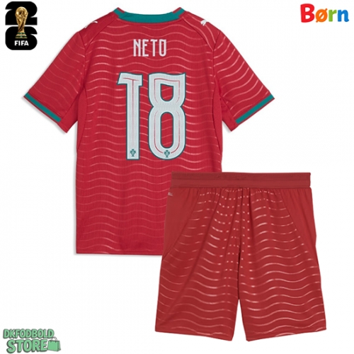 Portugal Pedro Neto #18 Replika Babytøj Hjemmebanesæt Børn VM 2026 Kortærmet (+ Korte bukser)